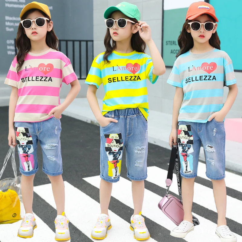 Wholesale Girl Boutique Clothing Set Summer Clothing 2 Pieces Set Cute Girls Summer Outfits
