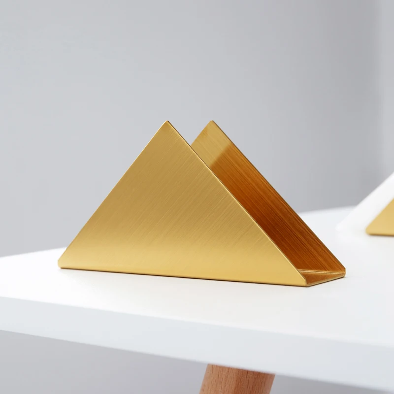 Black Gold Stainless Steel Triangle Napkin Tissue Holder Cafe Hotel Dining Table Paper Towel Storage Rack Desktop Home Decoratio 4