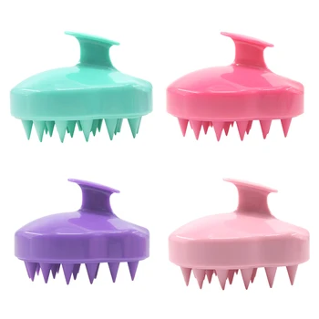 

5 Colors Spa Massage Hair Comb Handheld Silicone Scalp Shampoo Massage Brush Shower Bath Comb Hairbrush Soft Styling Tool