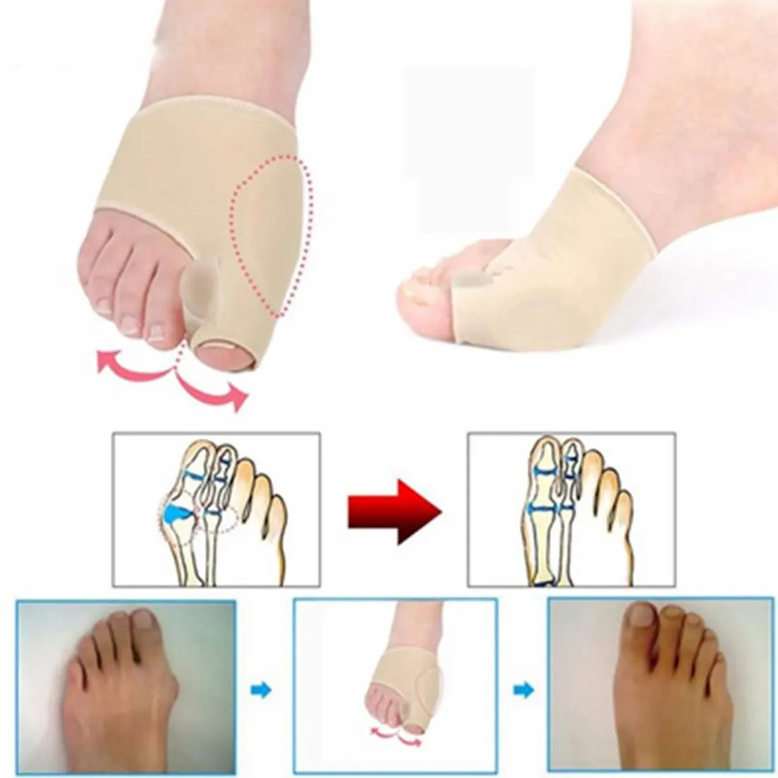 1 пара удобный мягкий Bunion протектор для ног выпрямитель силиконовый корректор-разделитель для пальцев палец сепаратор корректор для косточки на ноге