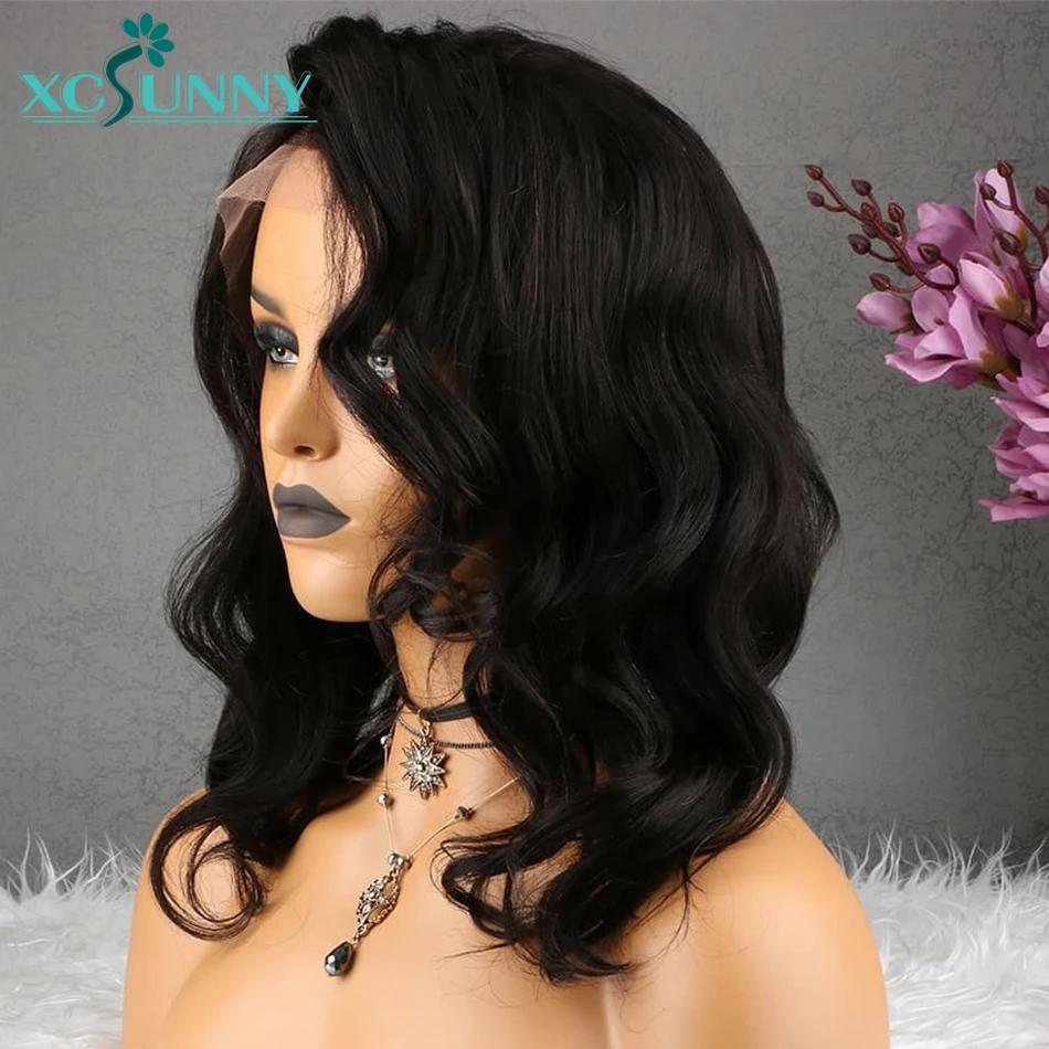 13x6 поддельные головы парик короткий Боб Glueless Кружева передние парики для женщин