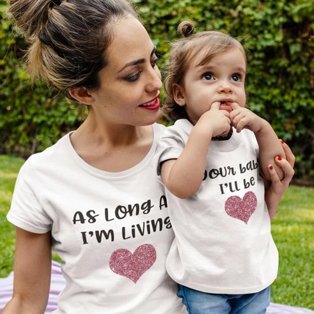 

CYSINCOS Family Look Matching Clothes Mommy And Me Tshirt Mother Daughter Son Outfits Women Mom T-shirt Baby Girl Boys T Shirt