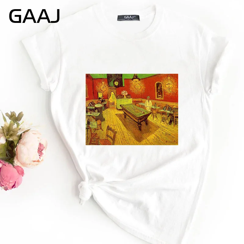 26 GAAJ "Van Gogh Van Goghing Van Gone", Футболка для женщин, женские футболки, одноцветная Футболка с принтом размера плюс, дизайнерская футболка для влюбленных 8YCDH - Цвет: 26