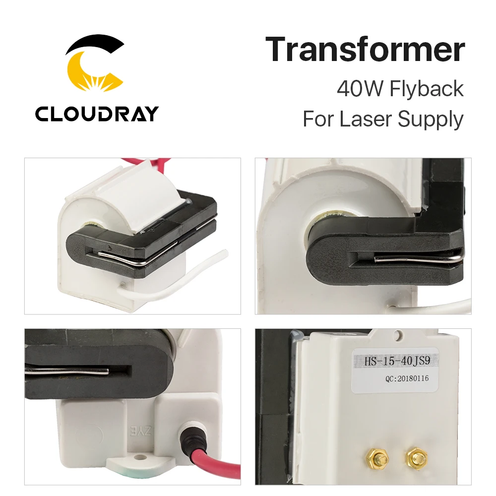 Cloudray 40W High Voltage Flyback Transformer Model C for CO2 40W Laser Power Supply