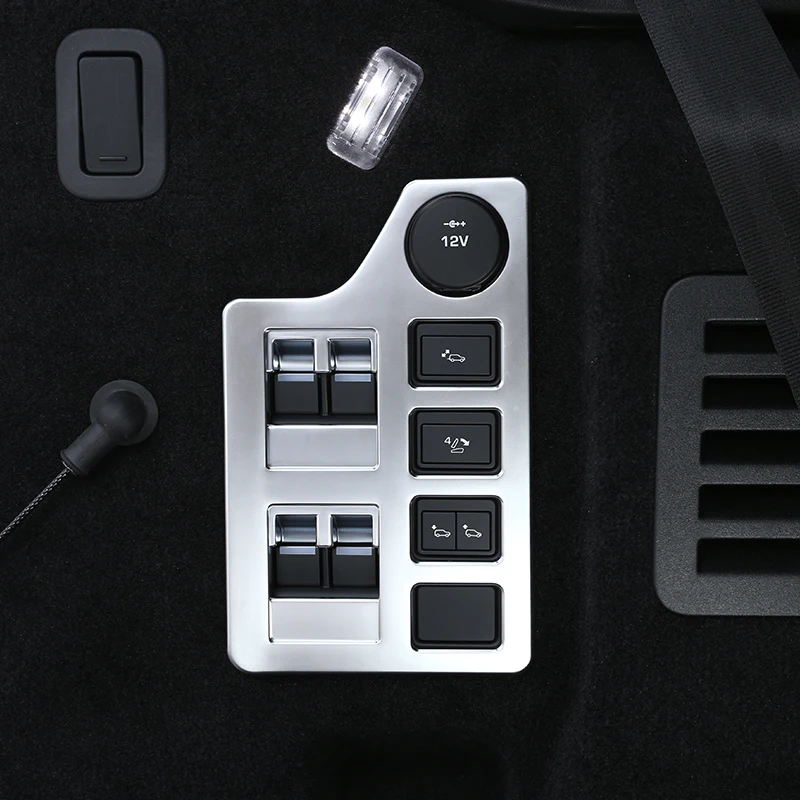 

For Land Rover Discovery 5 LR5 2017 Car-styling ABS Matte Silver Trunk Electric adjustment Button Frame Cover Trim Refit Parts