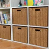 Rattan Storage Baskets Box With Handle Toy Sundries Stackable Container Clothes Underwear Handmade Organizer Basket Drawer Case 1