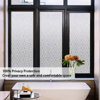 

75*200 cm Privacy Window Film Static Cling Decor Glass Sticker Frosted Vinyl Window Covering Anti-UV Self-adhesive Sticker