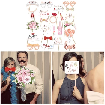 

Besegad 23pcs Funny DIY Photo Booth Props with Sticks Kits for Bridal Shower Wedding Girls Night Party Supplies