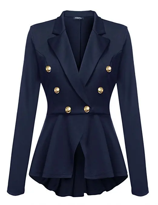 CINESSD Double Breasted OL Office Ladies Blazer Women Autumn Business Notched Long Sleeved Work Suit Jackets Outerwear Coat
