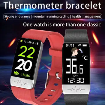 

T1S Smart Watch men Temperature Fitness Tracker Sleep Tracker Message Reminder Blood Pressure Blood Oxygen Alarm Clock Bracelet