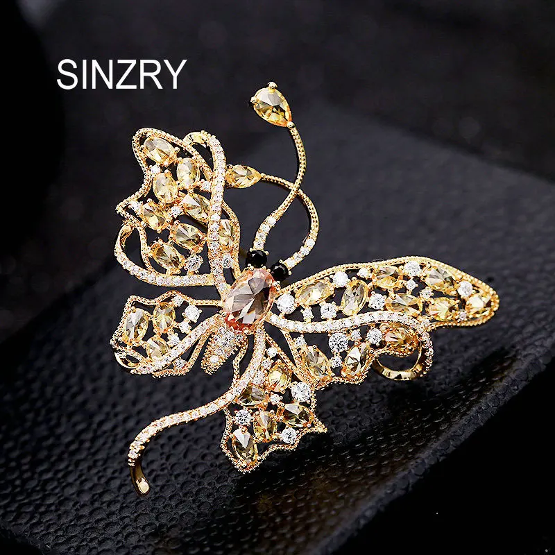 SINZRY новые модные броши с фианитами корейские стильные бабочки Элегантная Брошь