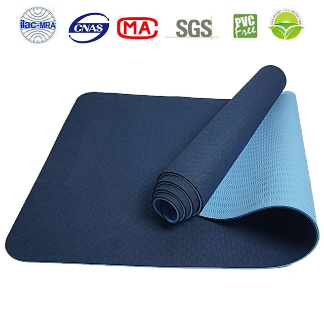 Tapis de Yoga Tapis Gym Couleur Noir 183x61x0.6 cm Tapis de Sol