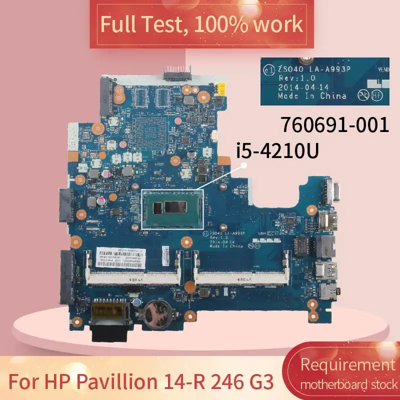 Для HP Pavillion 245 G3 14-G LA-A997P 765119-001 AM6410 Материнская плата ноутбука Полная проверка 100%