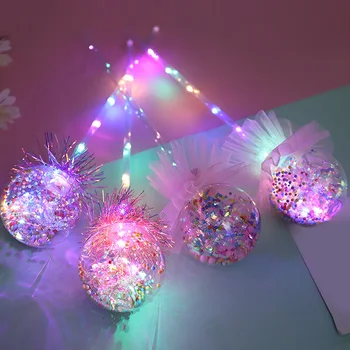 

Luminescent Stick Light-Up Magic Ball Children Toys Wand Glow Ball Toy Stick Led Rubber For Birthday Princess Halloween Kid Gift