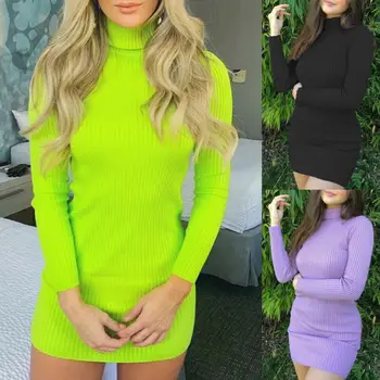 

Women's Slim Wrap Bottomed Turtleneck Long Sleeve Sweater Sexy Pullover Sweater