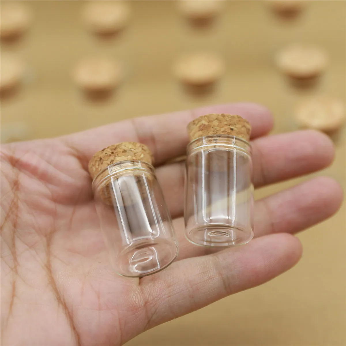 

50 Pieces 22*30mm 5ml Mini Glass Bottle Test Tube Cork Stopper Spice Storage Container Small DIY Jars Vial Tiny Bottles glass