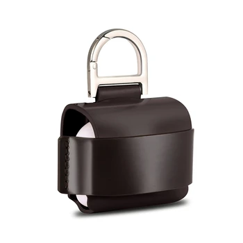 

Genuine Leather Bag Soft Protective Case for Apple AirPods Pro Bluetooth Earphone Charging Box Cover D-shaped Buckle Hook