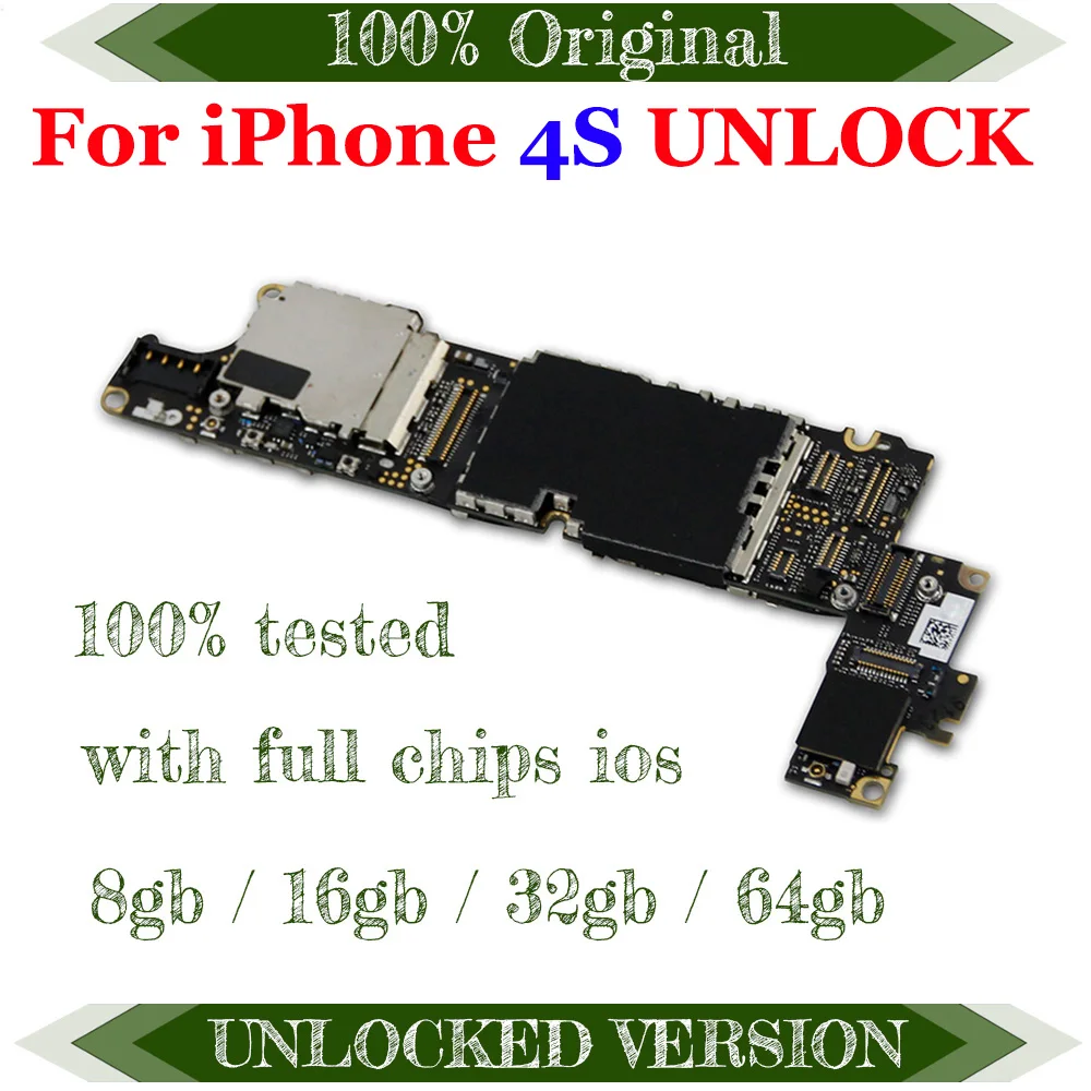 Бесплатная доставка 8 ГБ/16 ГБ/32 ГБ для iPhone 4s материнская плата с чипами