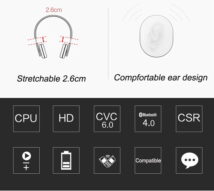 Fimilef Bluetooth Беспроводные наушники с микрофоном/NFC удобные на ухо HIFI Bluetooth v4.0 гарнитура для ПК мобильного телефона