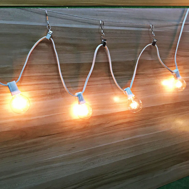 G40 светодиодная гирлянда Водонепроницаемая IP44 наружная гирлянда 25X G40 Led прозрачный шар гирлянда из ламп Новогодняя лампа с подвесом дропшиппинг