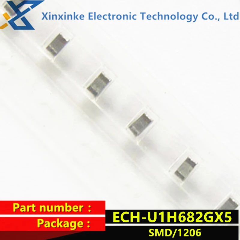 10PCS ECHU1H682GX5 Metallized Film Cpacitor 6800pF 50VDC 2% PPS FILM 1206 6.8nF ECHU1H682JX5 0.0068uF CBB Polyester Capacitor echu1h184gx9 smd metallized film capacitor 0 18uf 50vdc 2% pps film 2416 ech u1h184gx9 cbb polyester capacitor