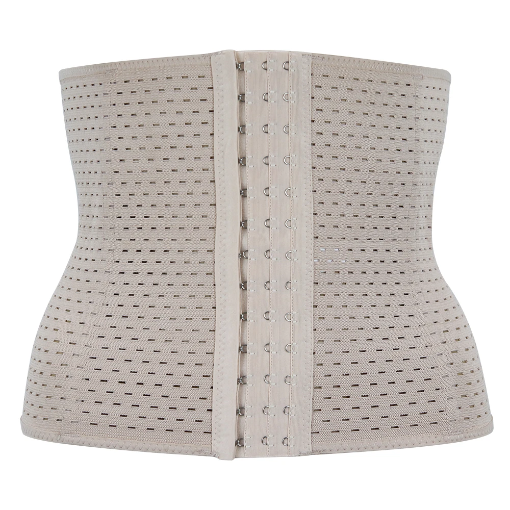 Waist Trainer Belt Corsets Steel Boned Body Shaper Weight Loss Women Postpartum Band Slimming Bustiers Corsage Modeling Strap - Цвет: Beige