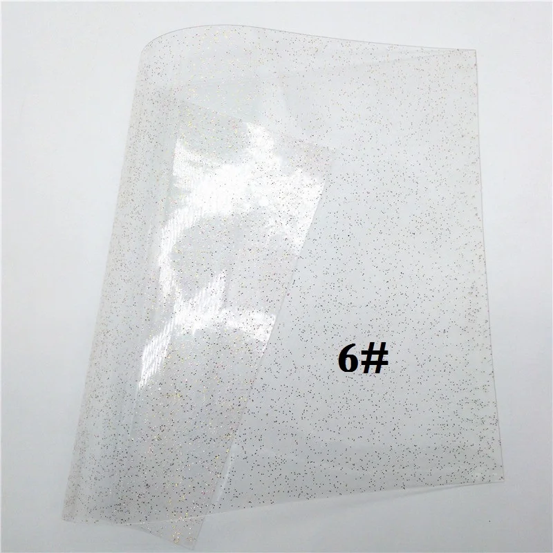 6 Glitterwishcome 21X29 см A4 размер винил для бантов прозрачный ТПУ, прозрачные блестящие кожаные листы для бантов, GM697A - Цвет: 6