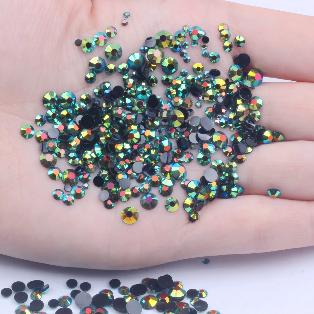 DIY Nail Gems 1000pcs 2 3 4 5mm Mixed Sizes Resin Rhinestones Flatback Round Glue On Non Hotfix Stones Appliques For Craft Badges Fabric & Sewing Supplies