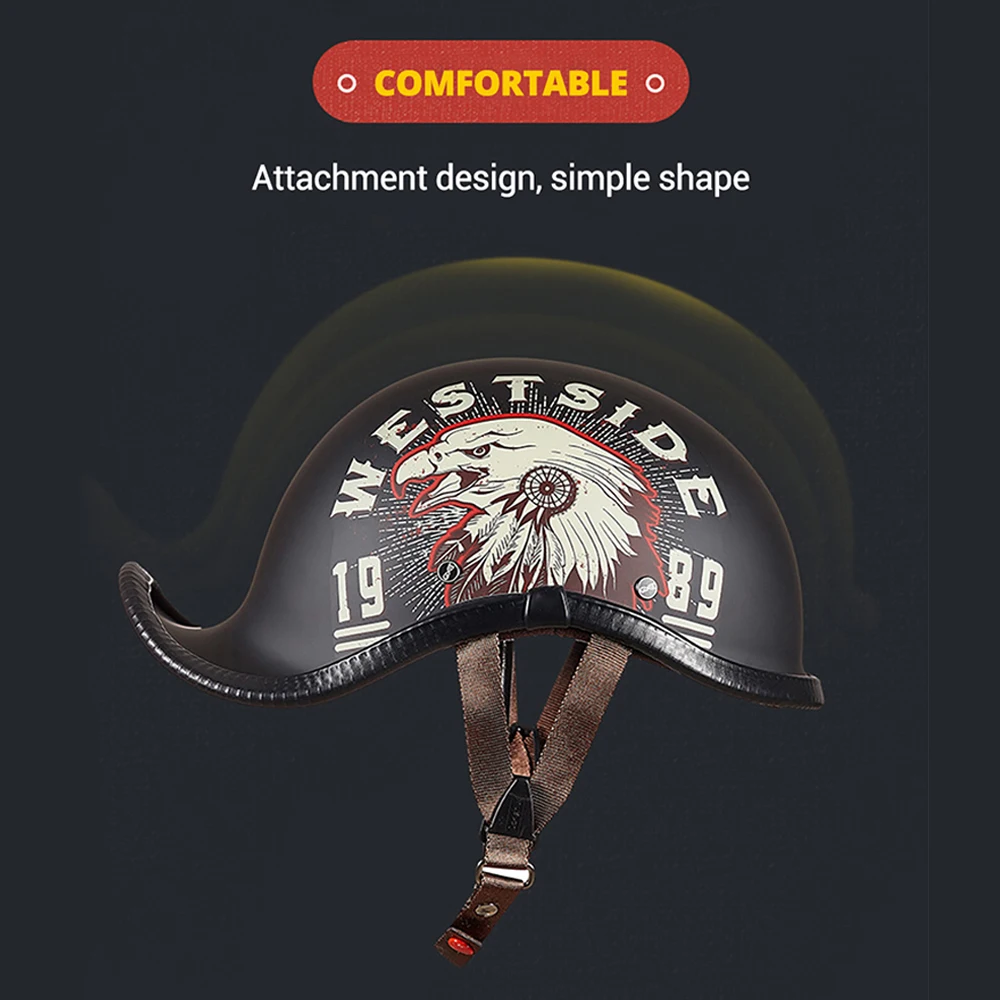 HEROBIKER Retro Vintage Motorcycle Helmet Summer Breathable Moto Helmet Open Face Scooter Biker Motorbike Racing Riding Helmet