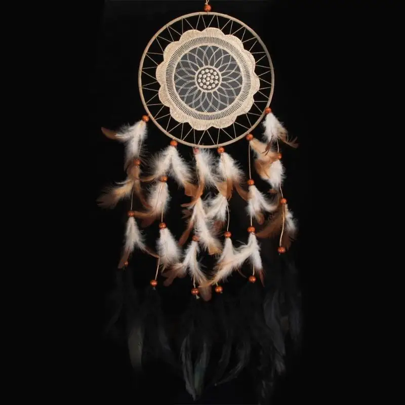 Flower Pattern Lace Dream Catcher Feather Car-Wall Hanging Handmade Gifts
