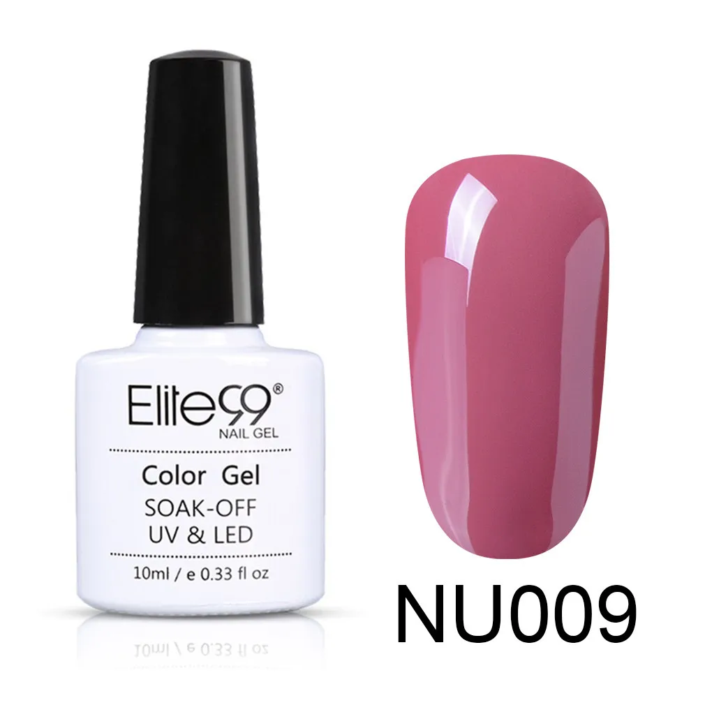 NU009 Elite99 10 мл Гель-лак для ногтей телесного цвета для маникюра УФ светодиодный лак для ногтей Гибридный Полупостоянный Гель-лак для нейл-арта - Цвет: NU009