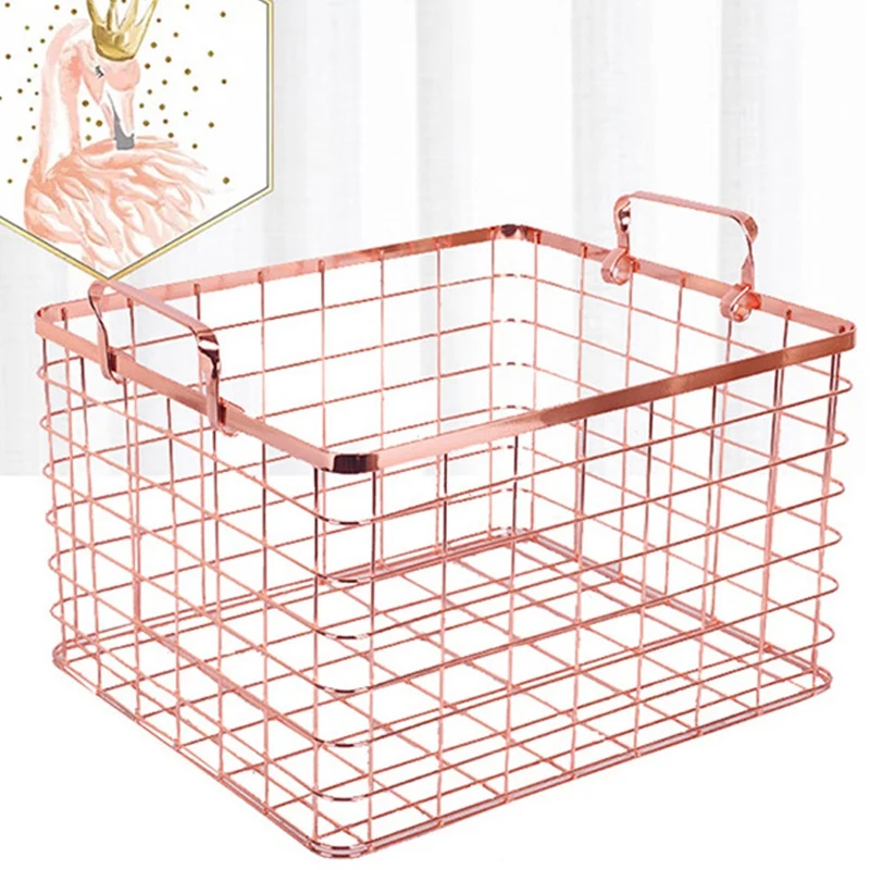 Металлическая корзина для хранения шикарная Скандинавская железная ...