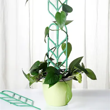 

3Pcs Garden Trellis for Mini Climbing Plants Leaf Shape Potted Plant Support Frame J99Store