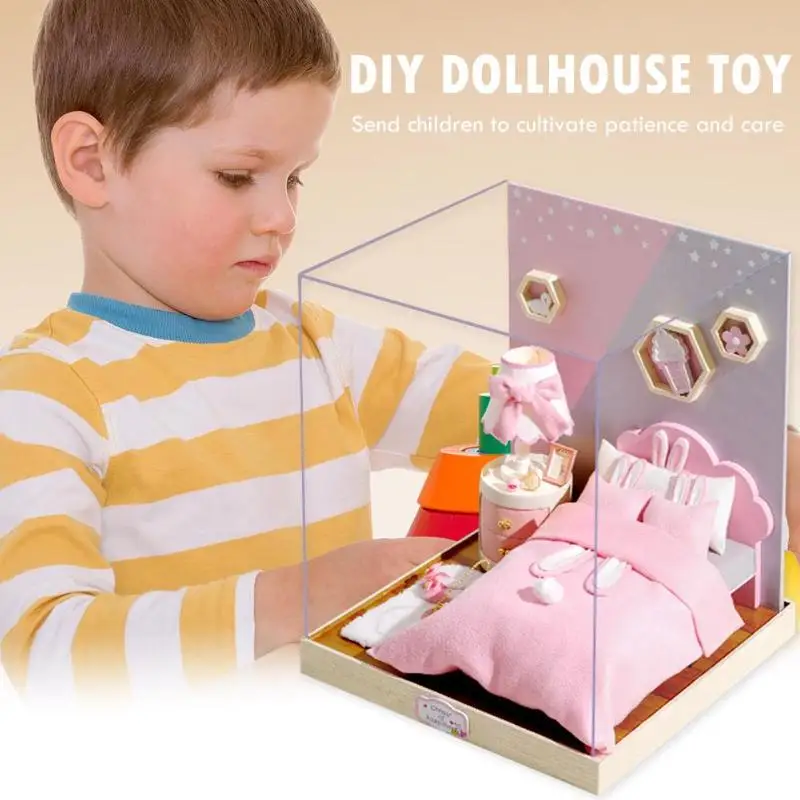 Детские Взрослые Деревянные маленькие куклы Изысканный дом модель строительные наборы кукольный домик Детские необходимые Веселые