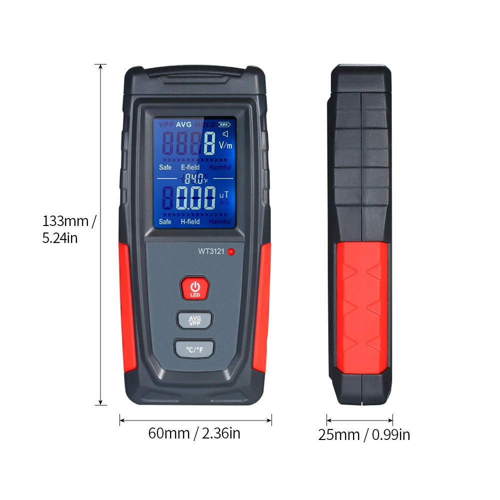 Высокая точность ручной Мини цифровой ЖК-дисплей EMF тестер электромагнитного поля детектор излучения метр Дозиметр Тестер счетчик