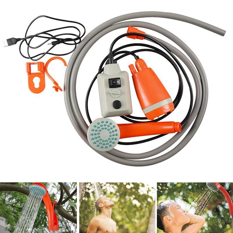  BMBY-ducha portátil al aire libre Usb recargable Camping bomba de agua ducha