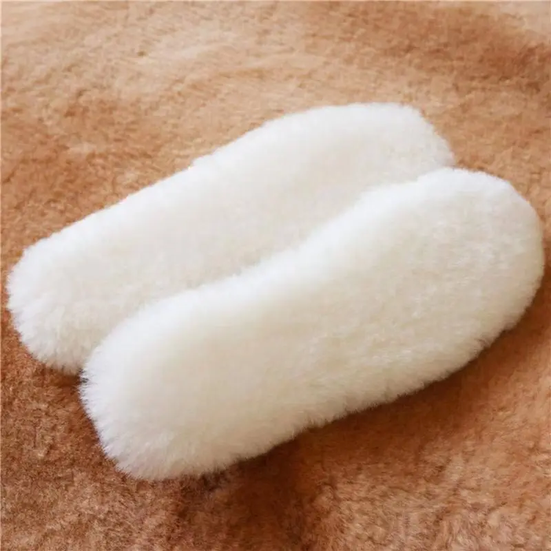 Winter Sheepskin Insoles Thick Warm Natural Fur Wool Insoles For Men Women Snow Boots Sport Hiking Shoe Adult Shoe Pad White shoe insoles orthopedic insoles