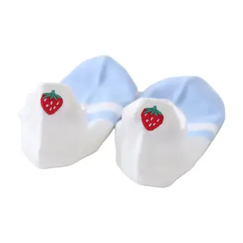 

Female Summer Cotton Boat Socks Cute Cartoon Strawberry Embroidery Short Hosiery