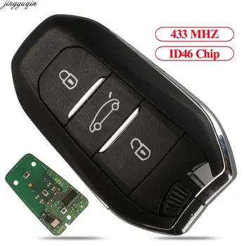 

Jingyuqin 5pcs Remote Keyless Go Car Key 433MHz ID46 For Citroen DS4 DS5 4A-Hitag-AES Hitag2 Chip 3BTN Original Smart VA2 HU83