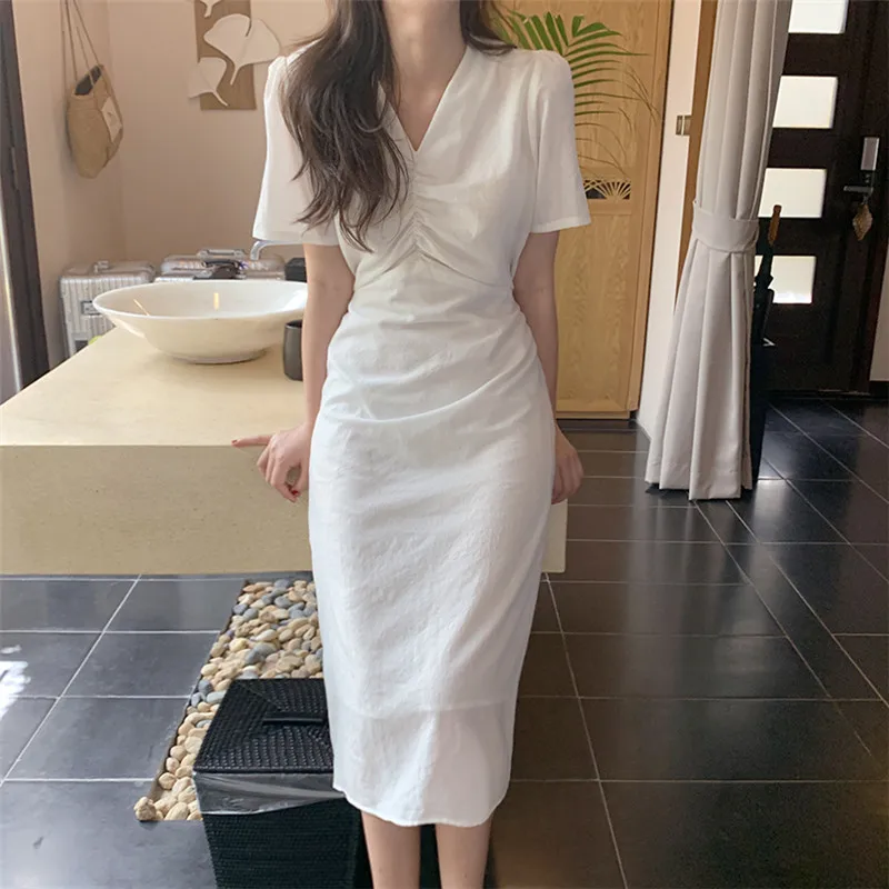 Большие размеры новое летнее платье для девочек Boho вечерние однотонные черные
