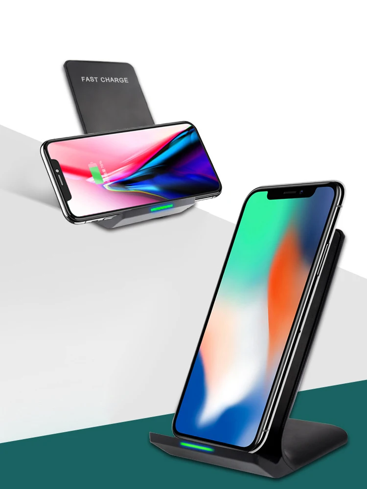 AZiMiYO 10 Вт Qi Беспроводное зарядное устройство подставка для iPhone 11 Pro Max X XS XR 8 8 Plus Беспроводное зарядное устройство для Samsung Galaxy S9 S10 S8 S10E быстрый беспроводной зарядный блок для huawei mate 30 Pro Беспроводное зарядное утройство для телефона