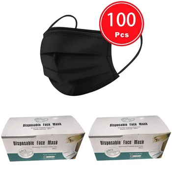 

100/50PC Disposable Face Mask 3Ply Ear Loop Fast Shipping Health Care Facemask 3Ply One time For Adult Christmas Halloween