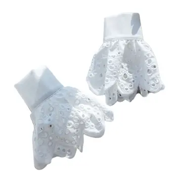 

2020 Womens Crochet Lace Horn Cuff Hollow Out Round Circle Detachable Fake Sleeves