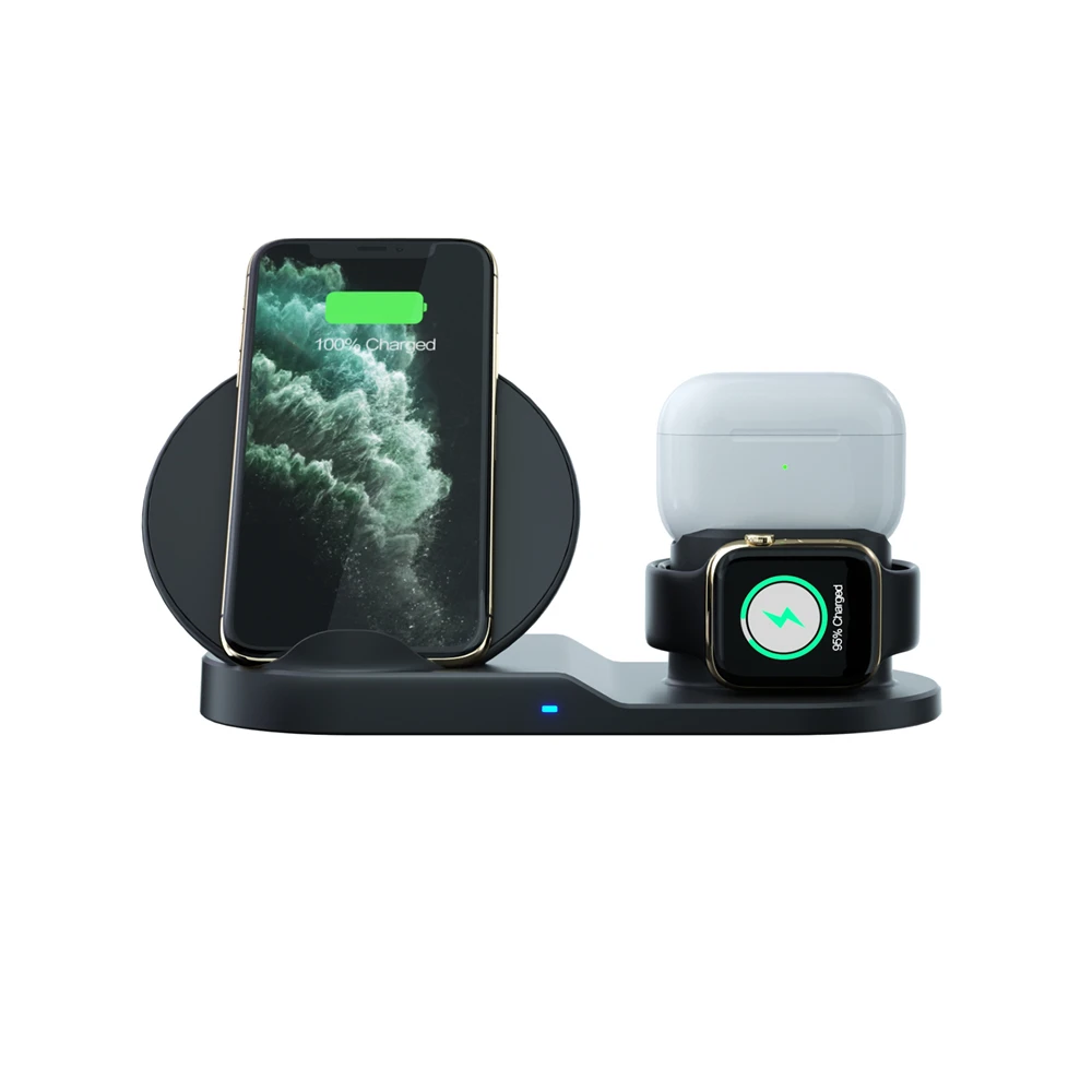 Беспроводное зарядное устройство 3 в 1 для Airpods Pro 1 2 3, держатель для наушников, телефона, часов, подставка для быстрой зарядки для iphone, для Apple Watch, зарядное устройство