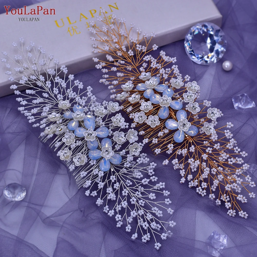 TOPQUEEN HP279 Wedding Hair Clip Elegant Woman Hairpins Bridal Comb Crystal Bridesmaid Headdress Pageant Headwear Hair Jewelry