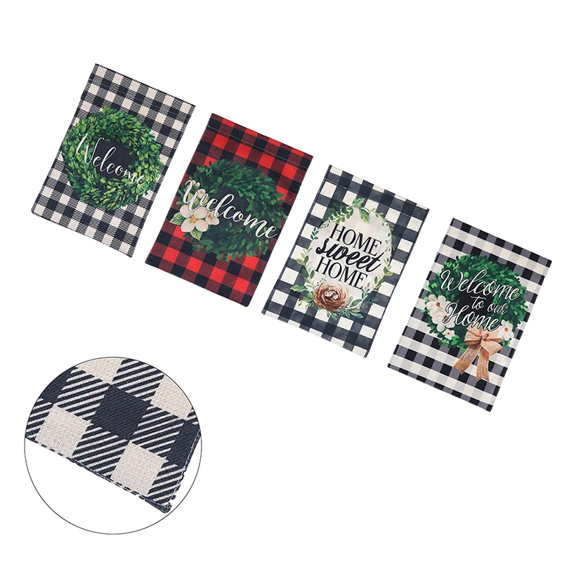 Welcome Buffalo Boxwood Wreath Fall Small Garden Flag Vertical Double Sided 47 x 32cm / 18.5 12.6 Farmhouse Autumn Burlap | Дом и сад