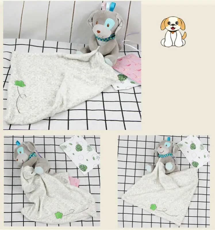 Brand New Infant Baby Nursery Toddler Security Cartoon Soft Smooth Bath Animal Toy Blanket Cartoon Bibs Baby Infant Towel