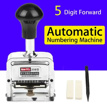 

KIWarm 1pcs 5/6/7/8 Position Automatic Numbering Machine Into The Number Coding Page Chapter Marking Machine Digital Stamp