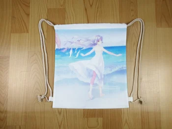 

DIY custom promotional gift canvas double-shouldered backpack for students sport drawstring simple bag