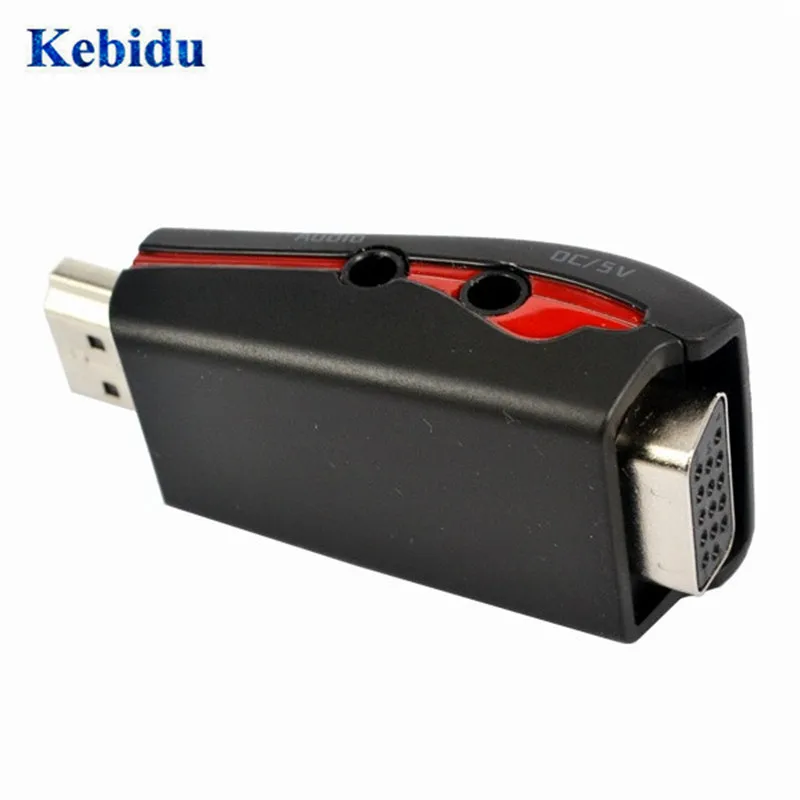 KEBIDU адаптер hdmi-vga с аудио кабелем питания мужчин и женщин 1080p HDMI к VGA конвертер